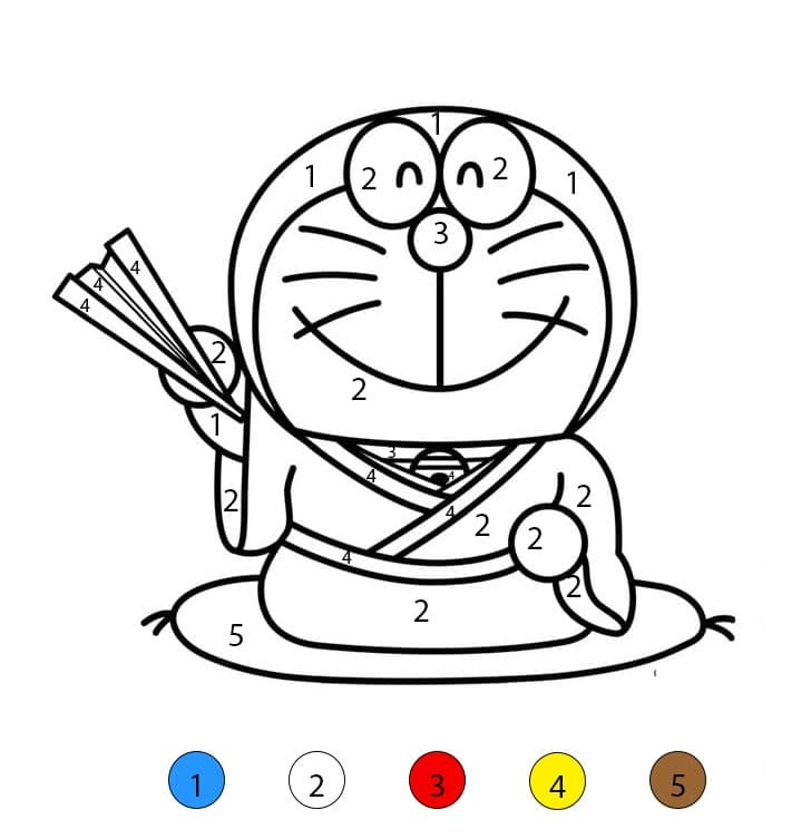 Adorable Doraemon Color By Number