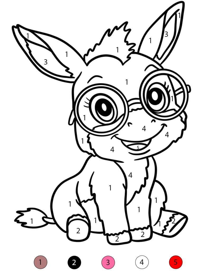 Adorable Little Donkey Color By Number
