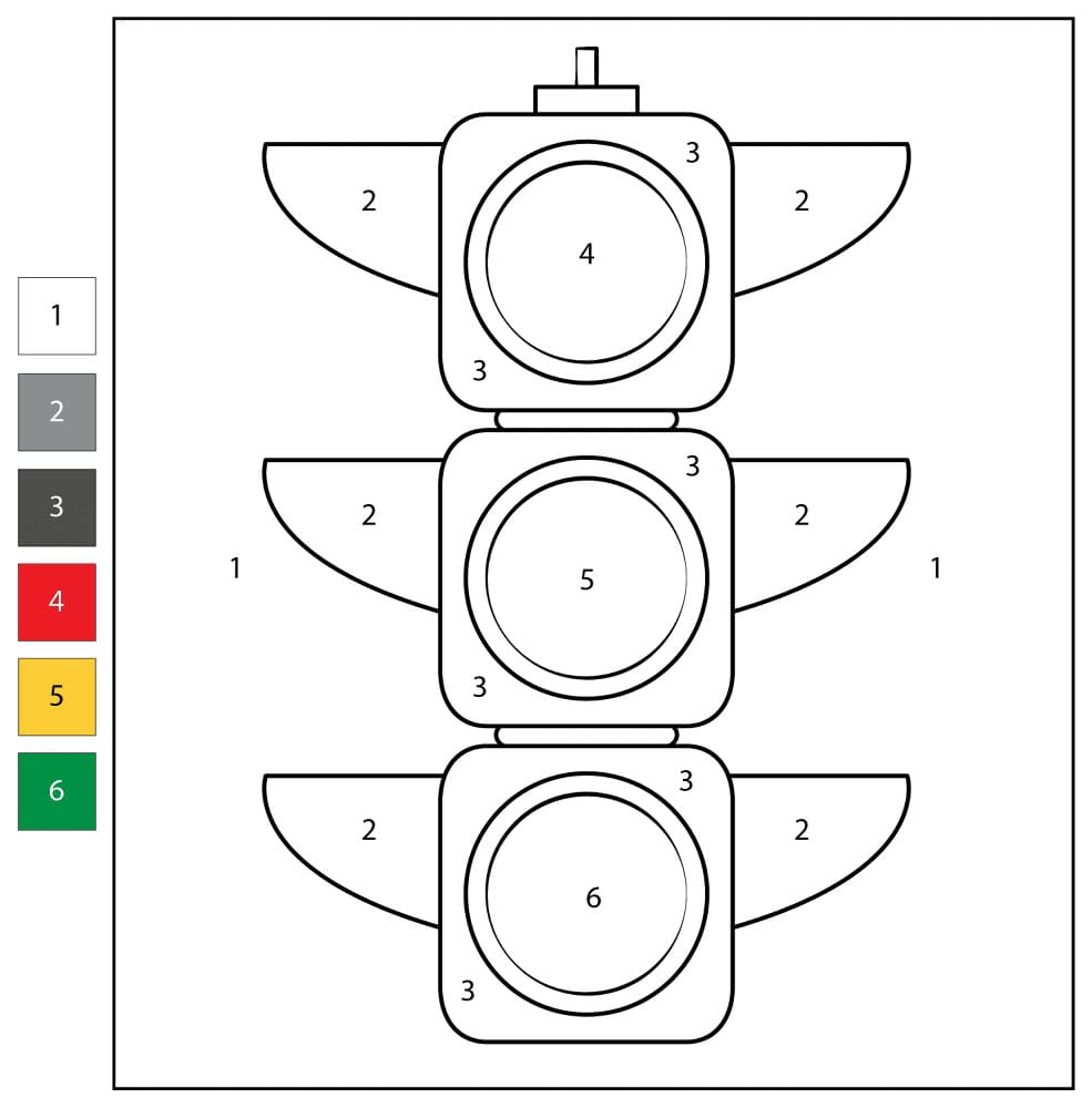 Basic Traffic Light Color By Number