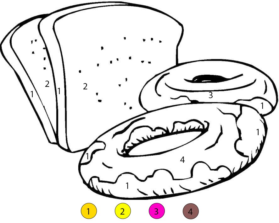Breads and Donuts Color By Number