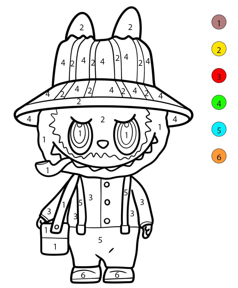 Cheerful Labubu Color By Number
