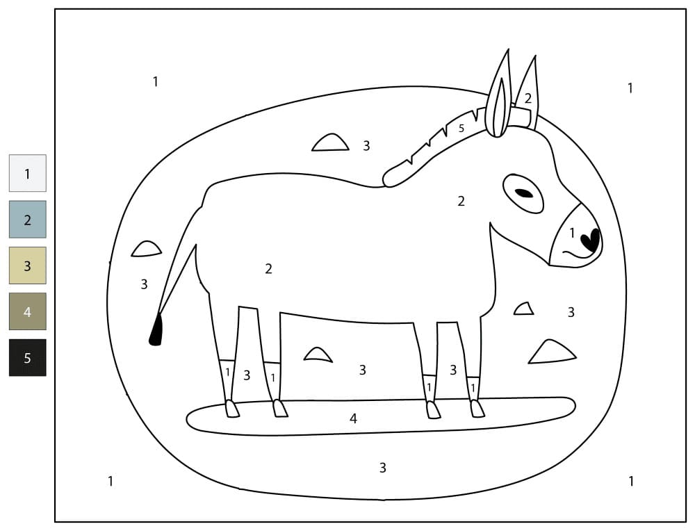 Cool Donkey Color By Number