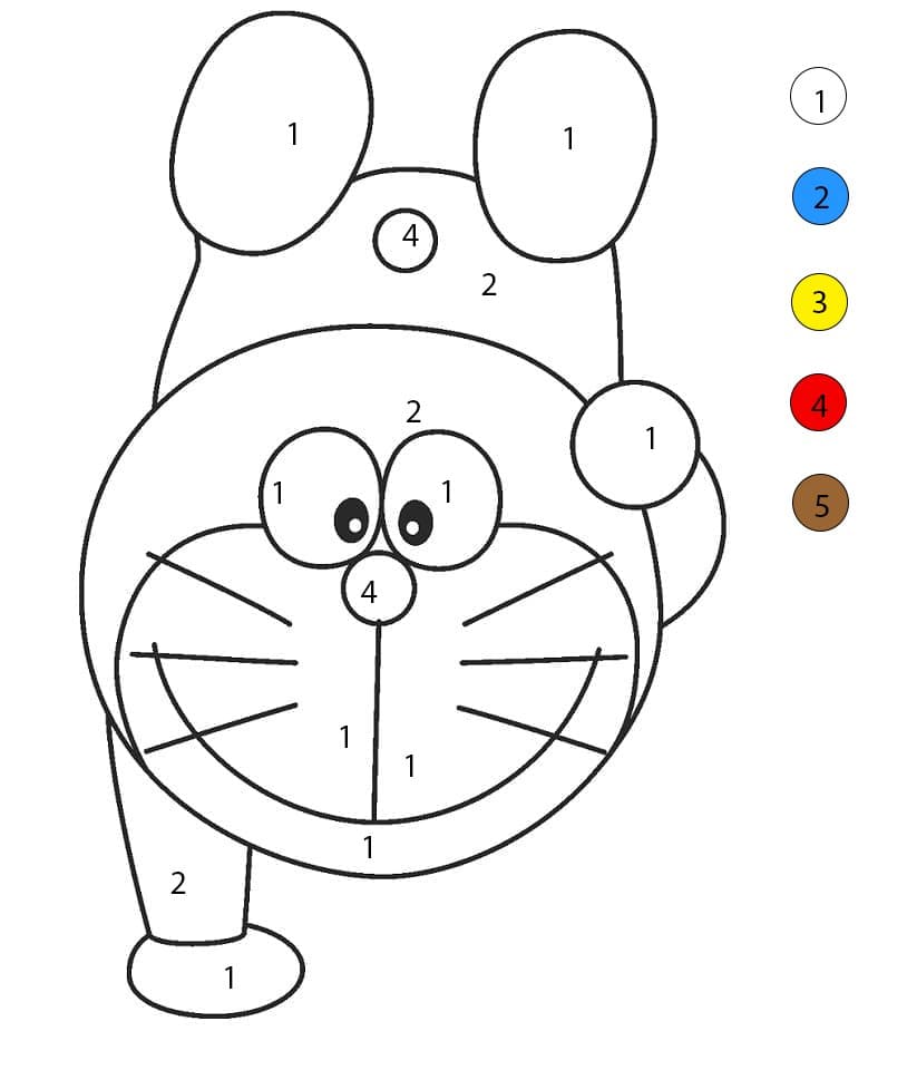 Cool Doraemon Color By Number