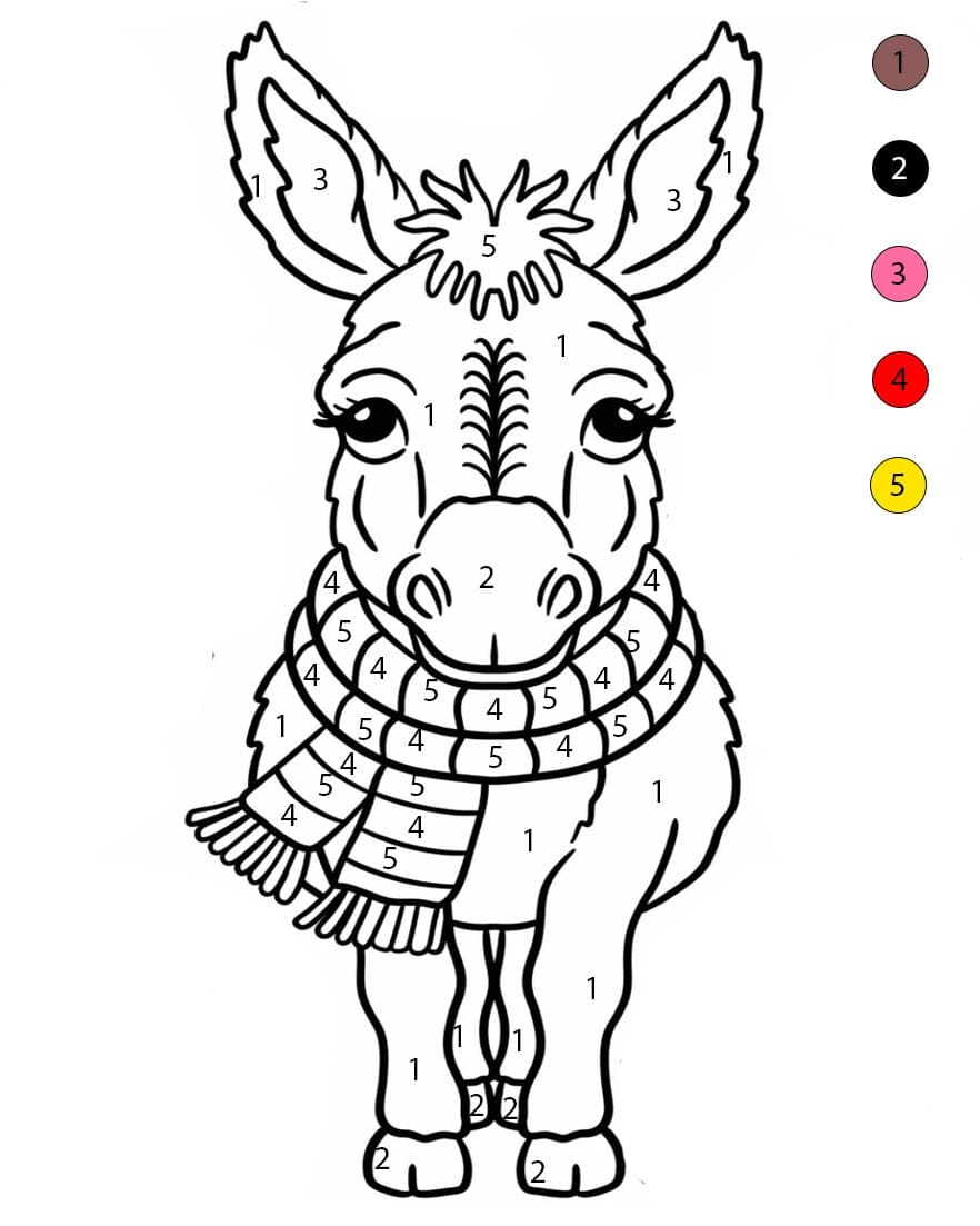 Cozy Donkey Color By Number