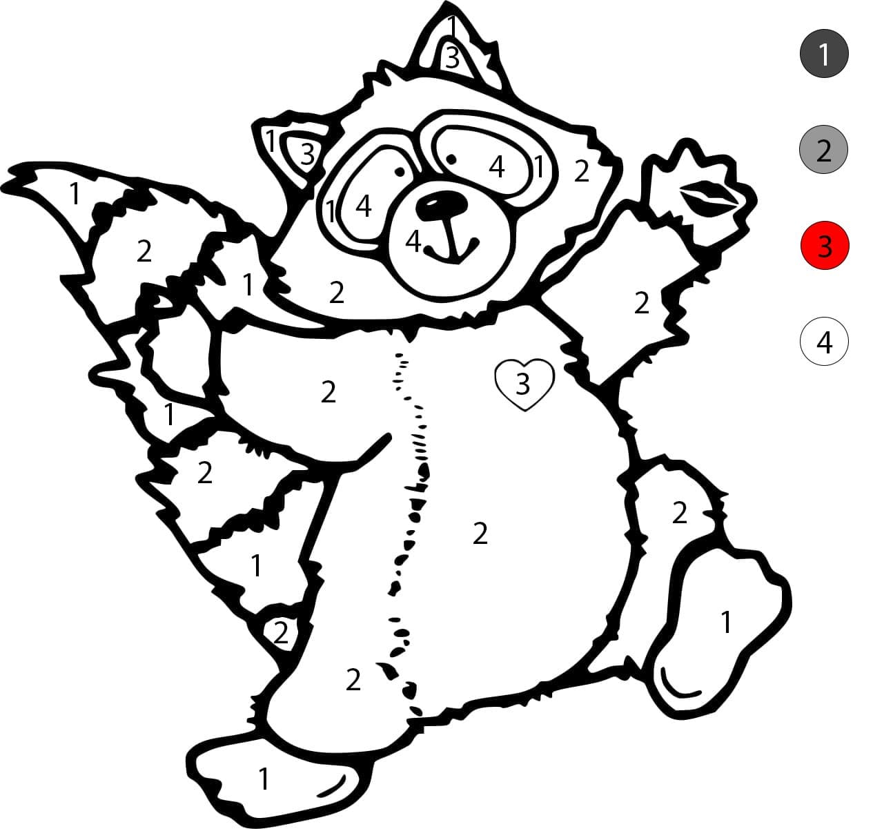 Crazy Raccoon Color By Number
