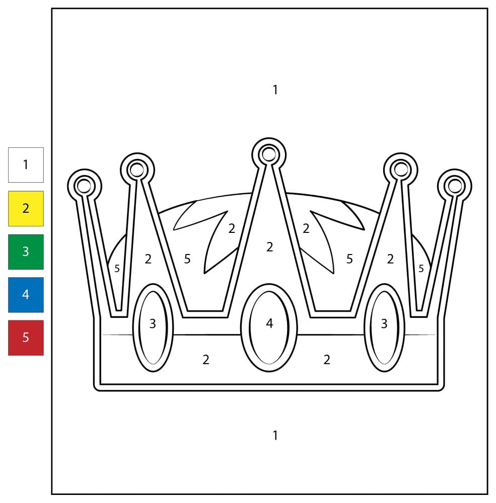 Crown Free Print Color By Number