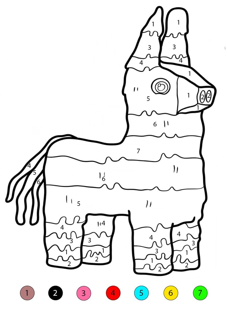 Cute Donkey Color By Number