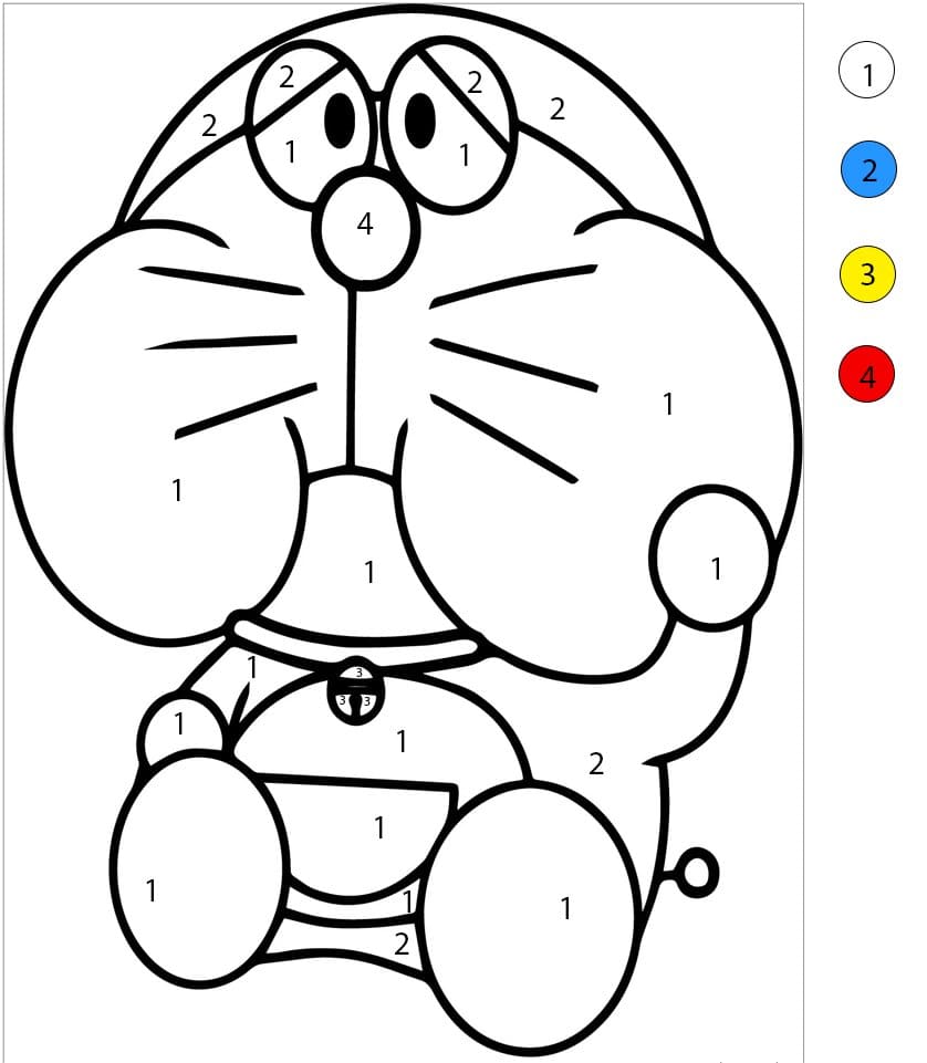 Cute Doraemon Color By Number