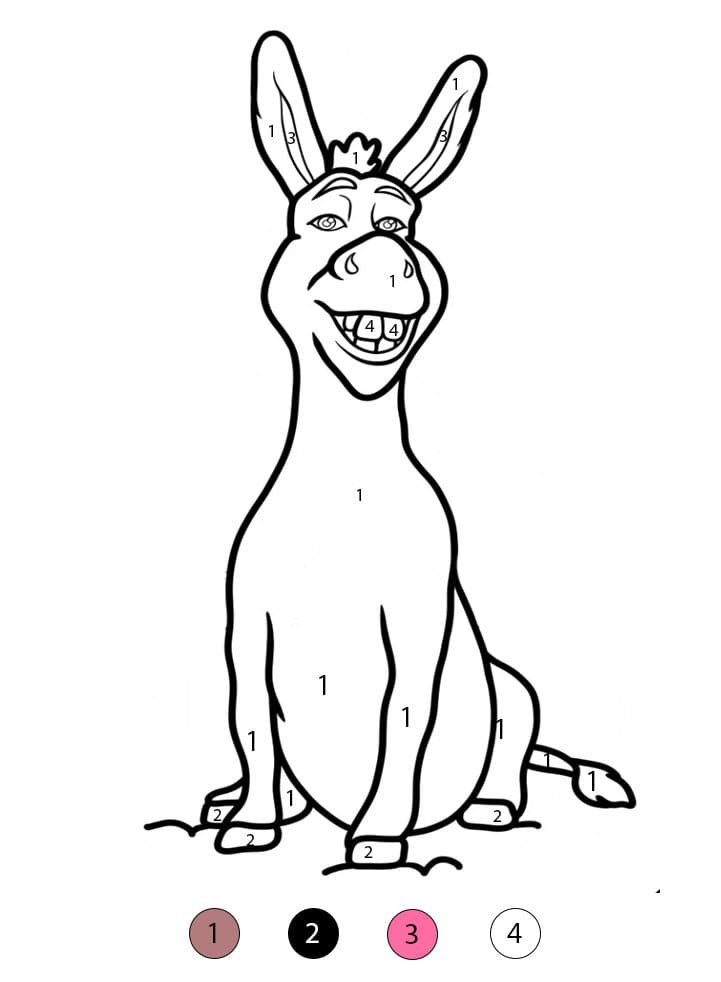 Donkey Print Color By Number