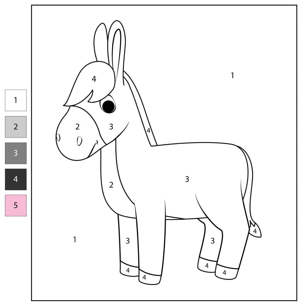 Donkey Printable Color By Number