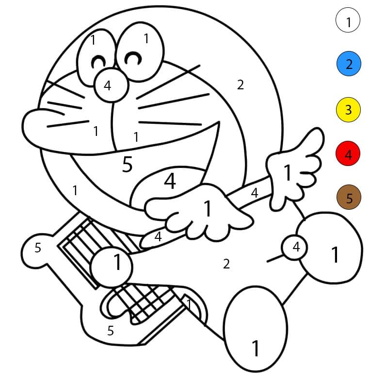 Doraemon Cupid Color By Number