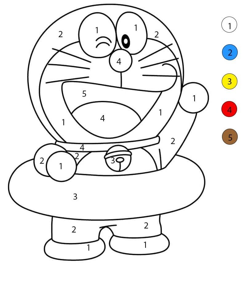 Doraemon Free Printable Color By Number