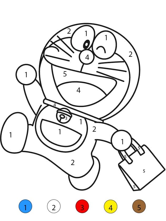 Doraemon Goes Shopping Color By Number