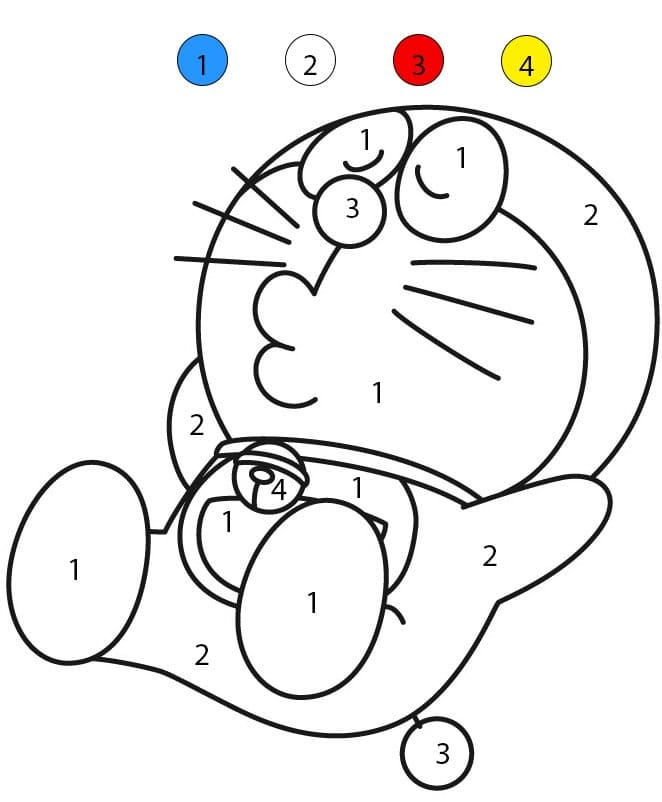 Doraemon Is Sleeping Color By Number
