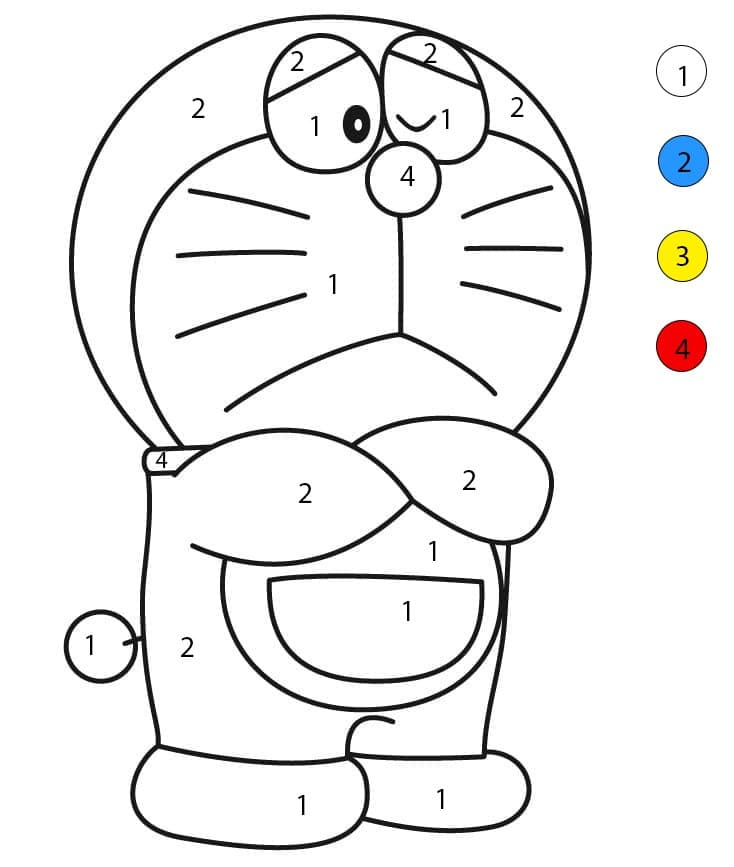 Doraemon Is Thinking Color By Number