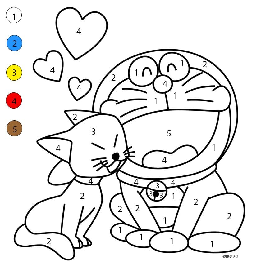 Doraemon Mimi Color By Number