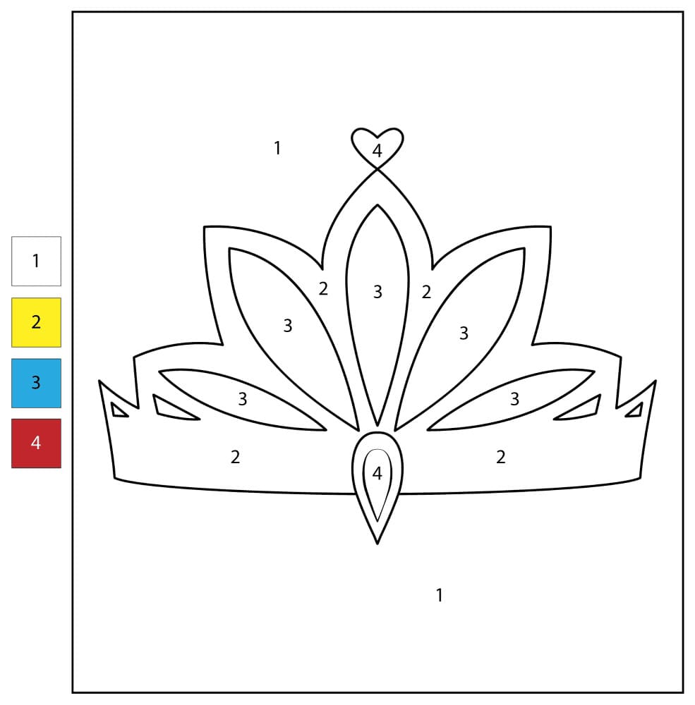 Drawing Of Crown Color By Number