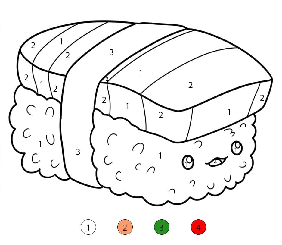 Easy Sushi Color By Number