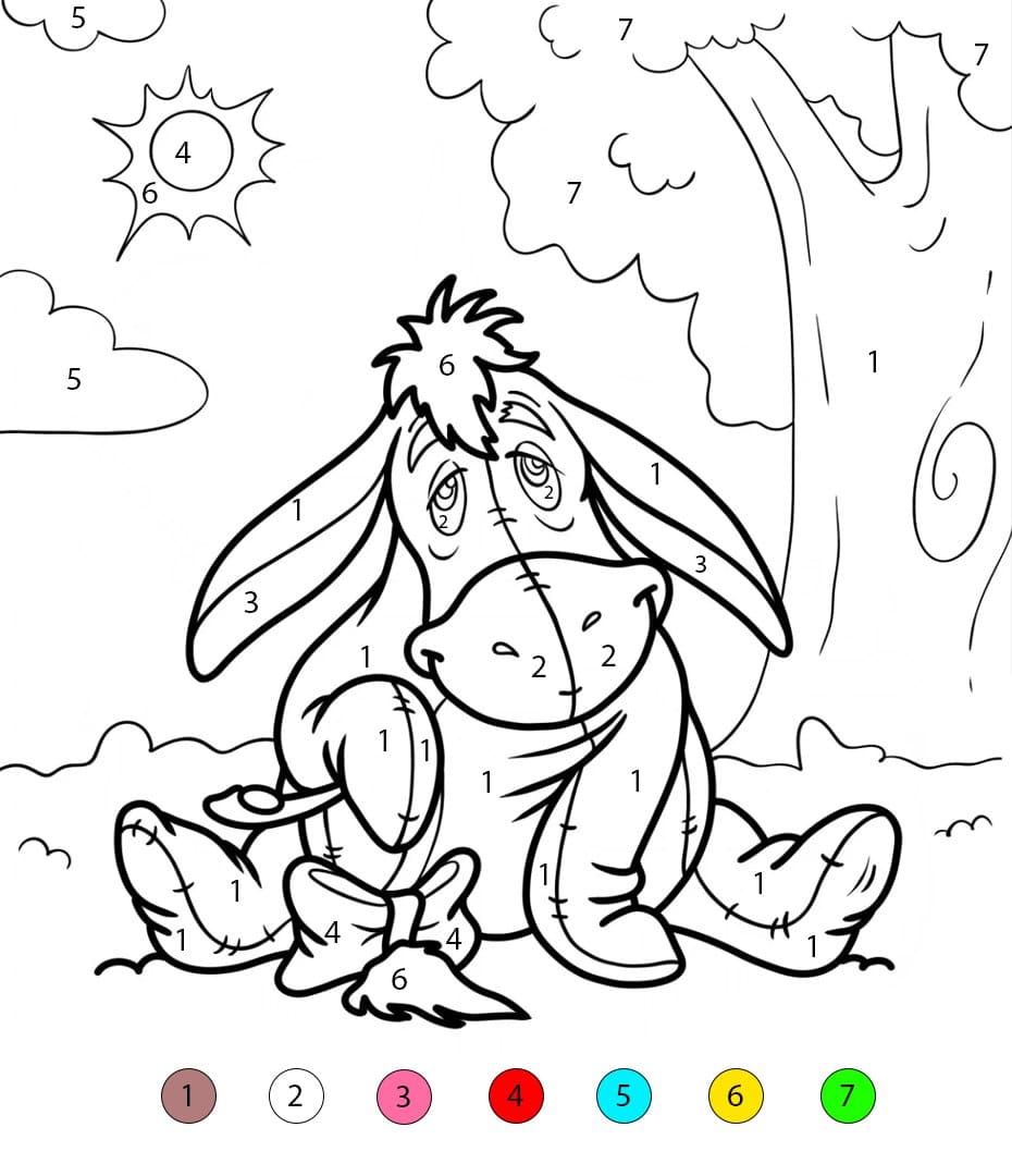 Eeyore Donkey Color By Number
