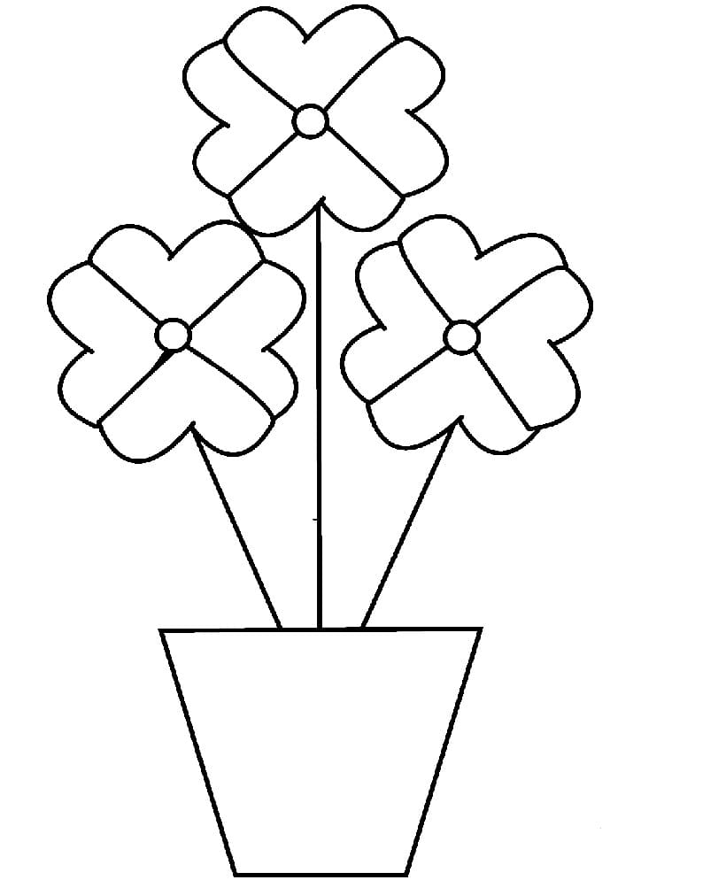 Flower Pot Printable Free Color By Number