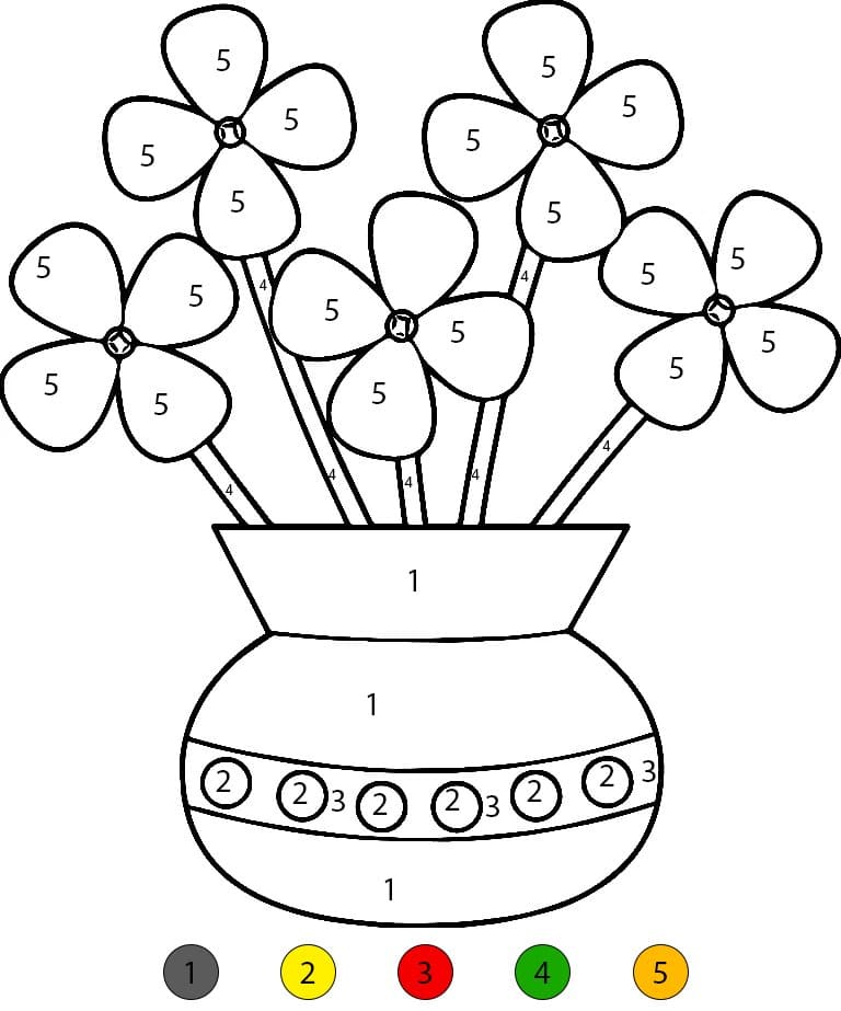 Flowers Pot Image Color By Number