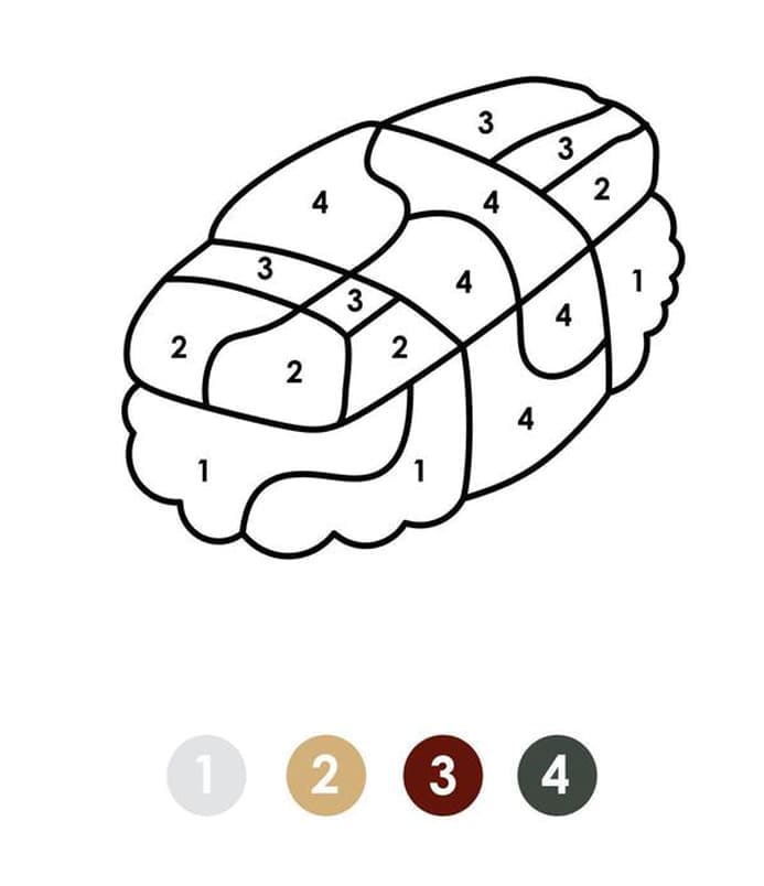 Free Sushi Color By Number