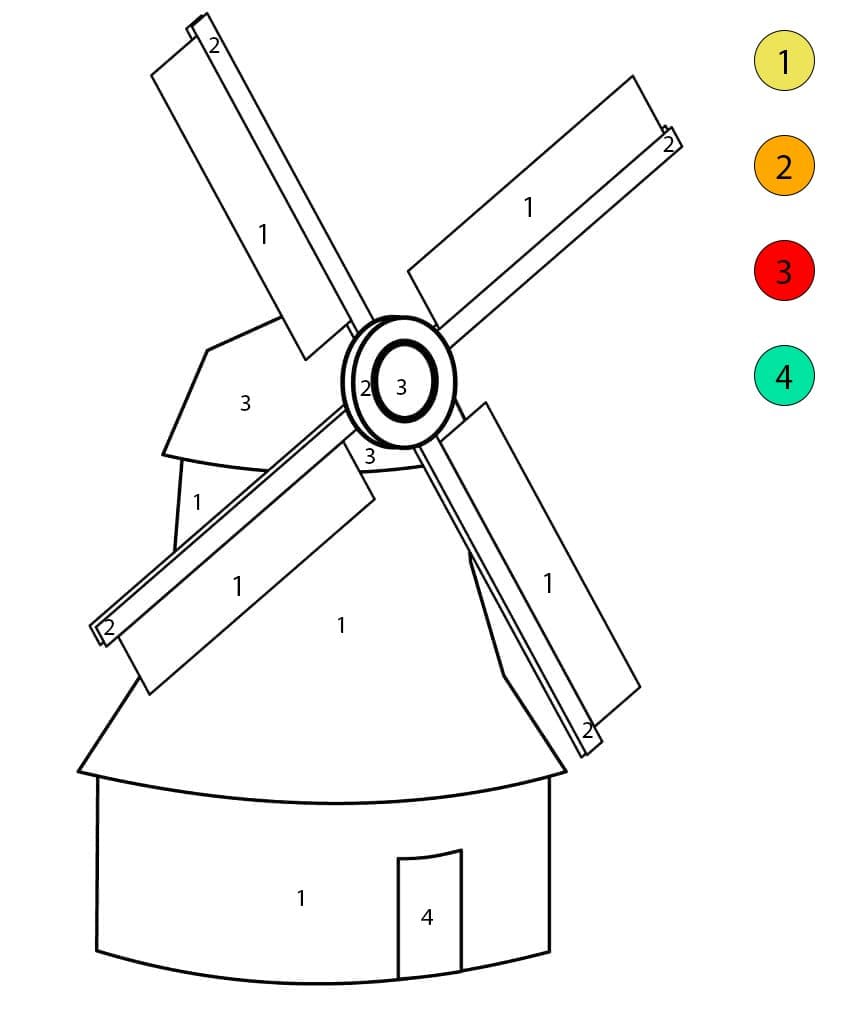 Free Windmill Color By Number