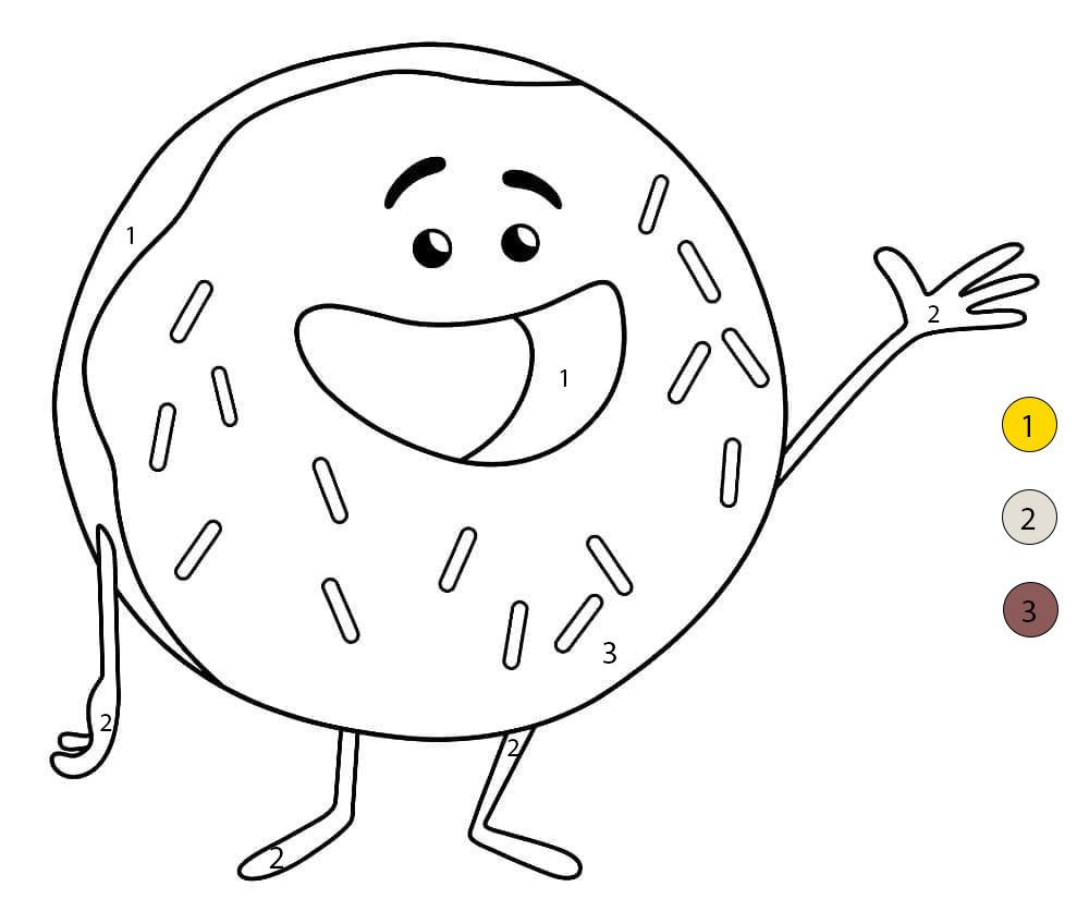 Funny Donut Color By Number