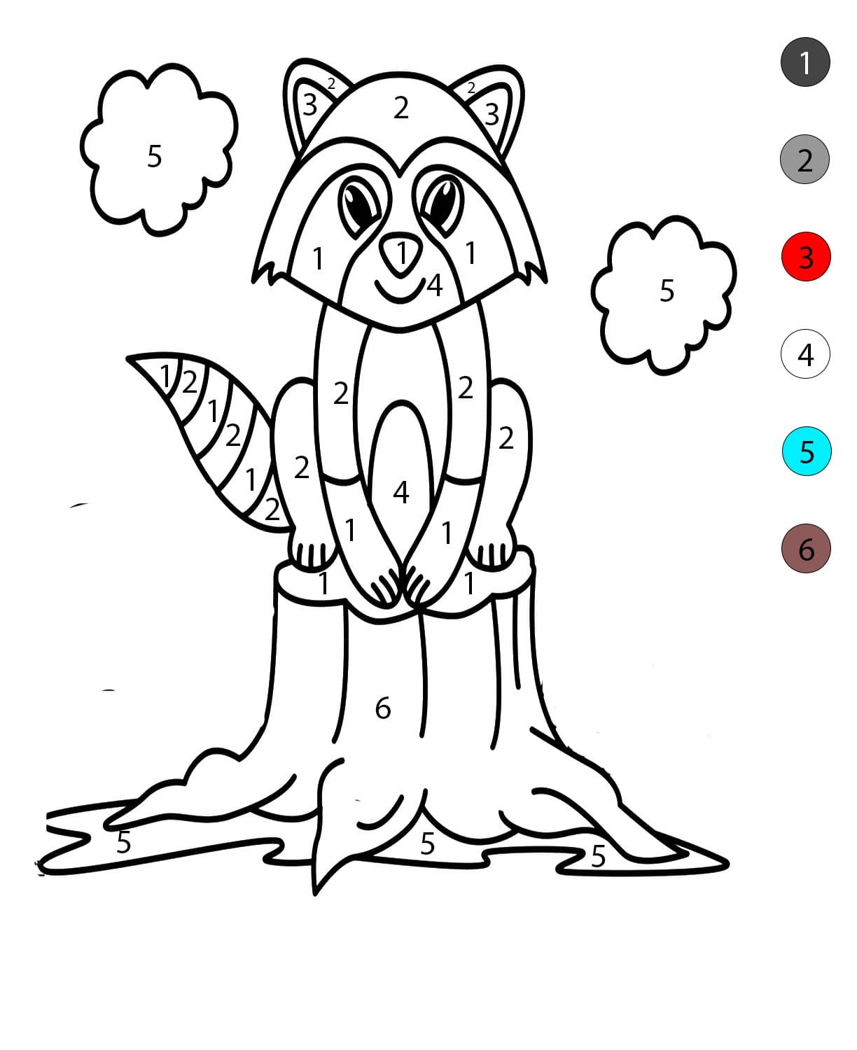 Funny Raccoon Color By Number