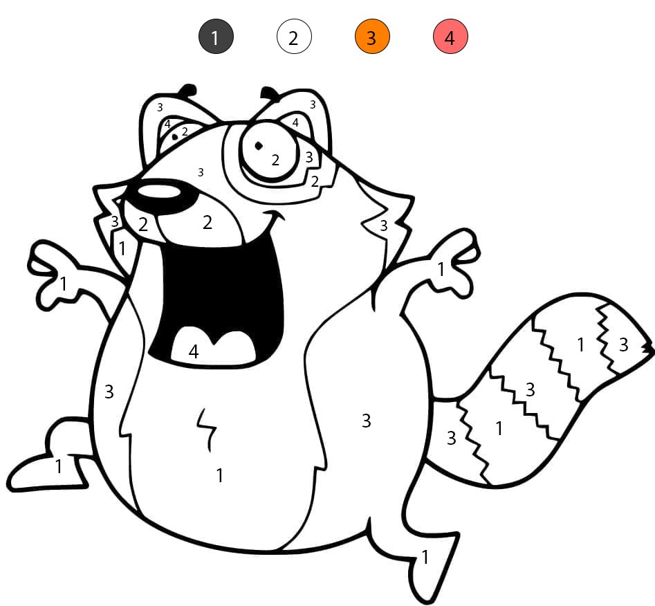 Funny Red Panda Color By Number