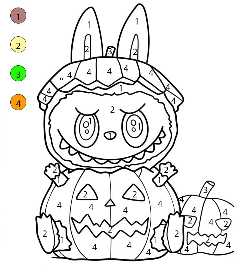 Halloween Labubu Color By Number