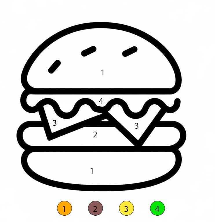 Hamburger For Free Color By Number