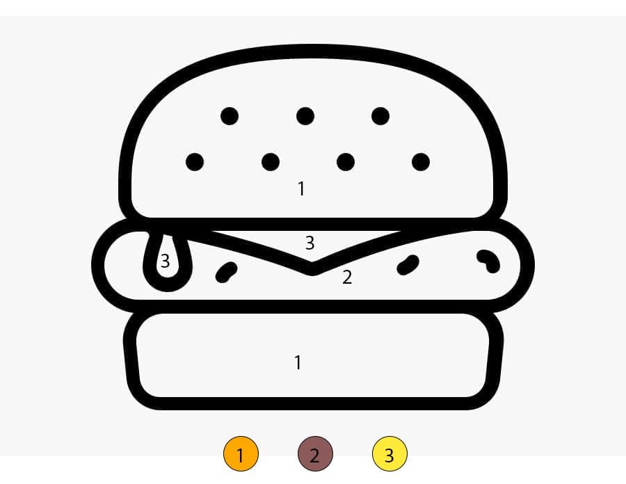 Hamburger Free Printable Color By Number