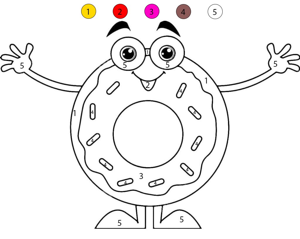 Happy Donut Color By Number