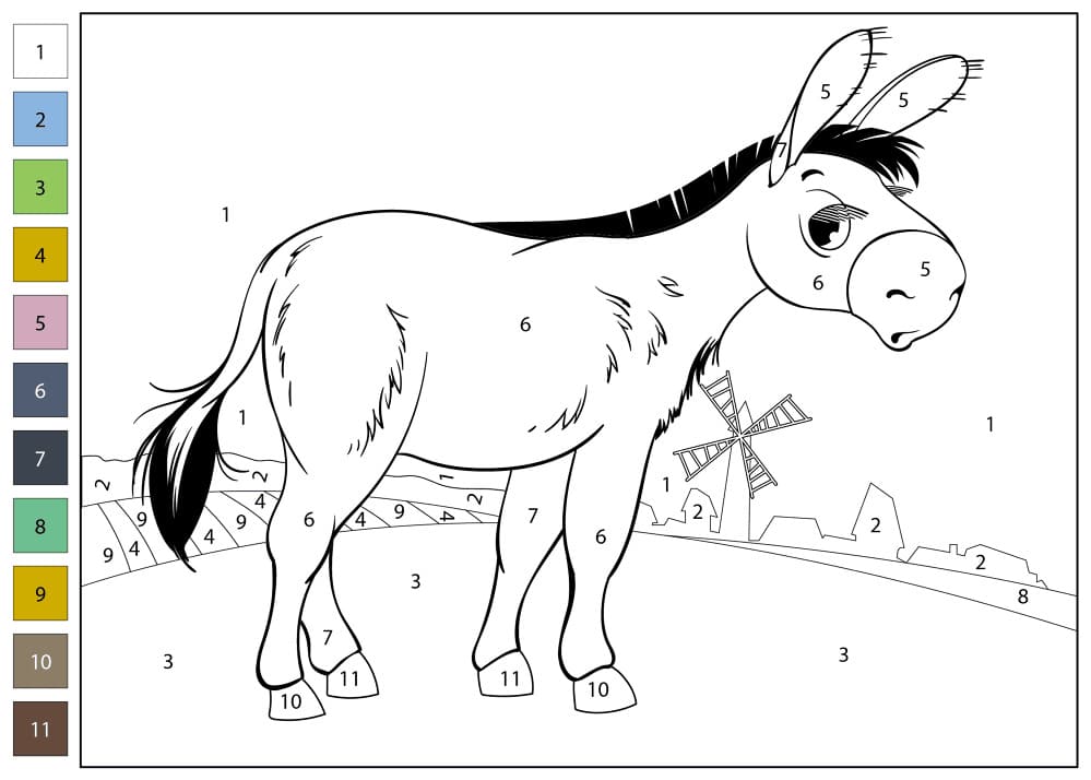 Hardworking Donkey Color By Number