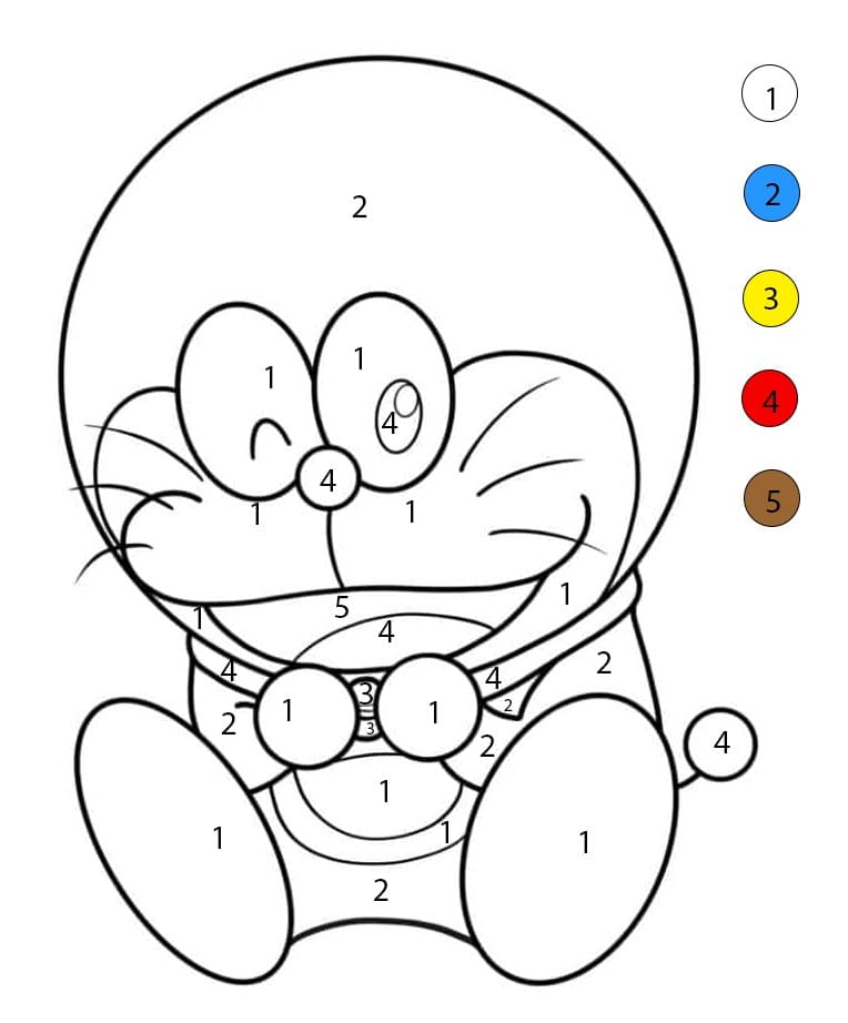 Kawaii Doraemon Color By Number
