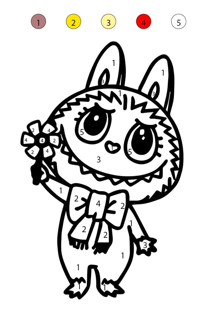 Labubu Printable Color By Number