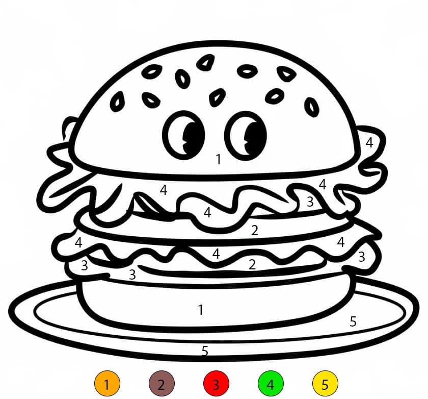 Normal Hamburger Color By Number