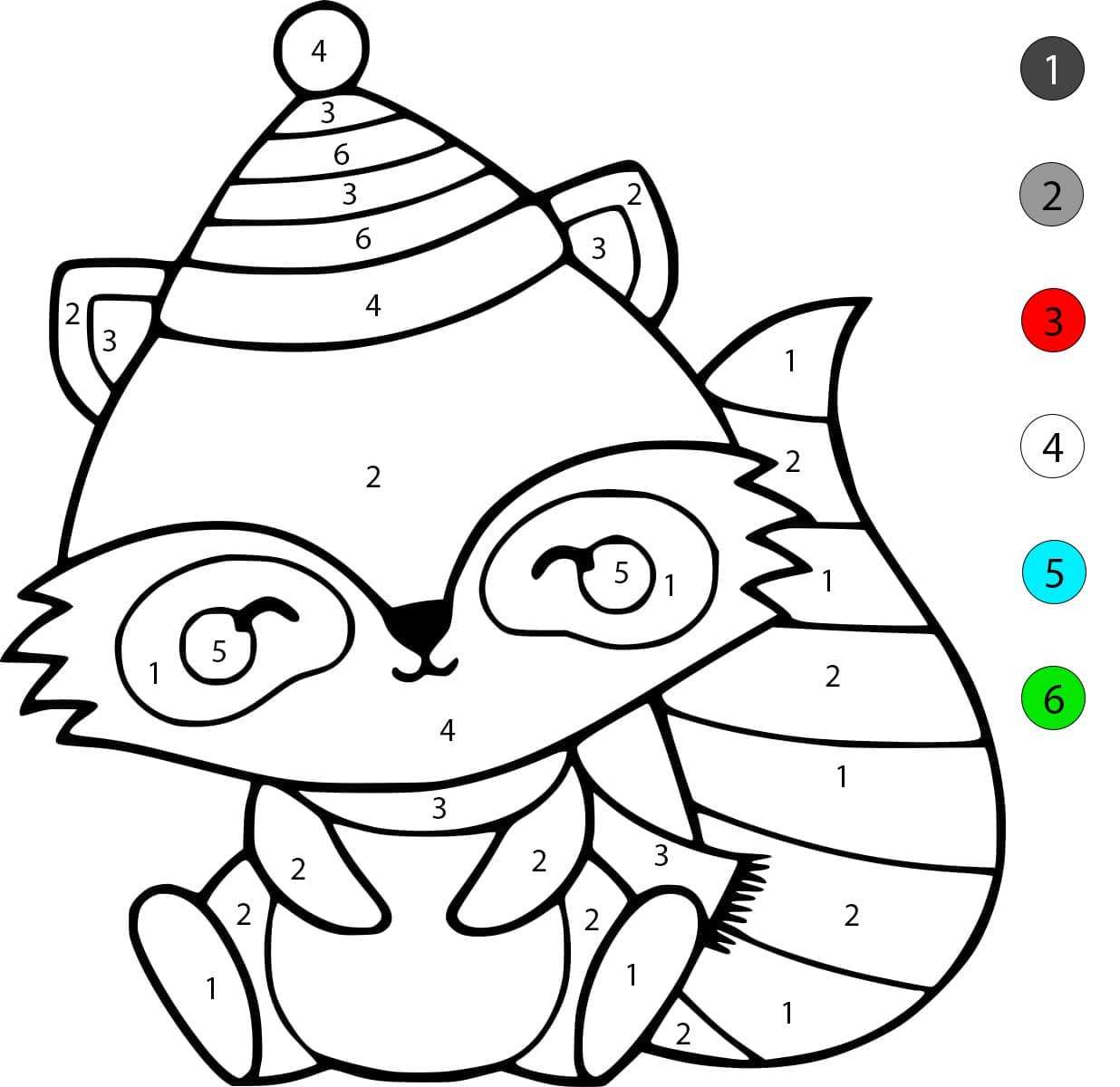 Normal Raccoon Color By Number