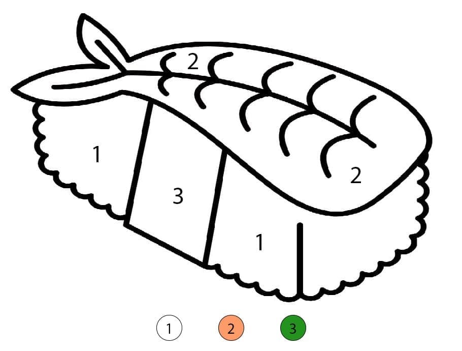 Normal Sushi Color By Number