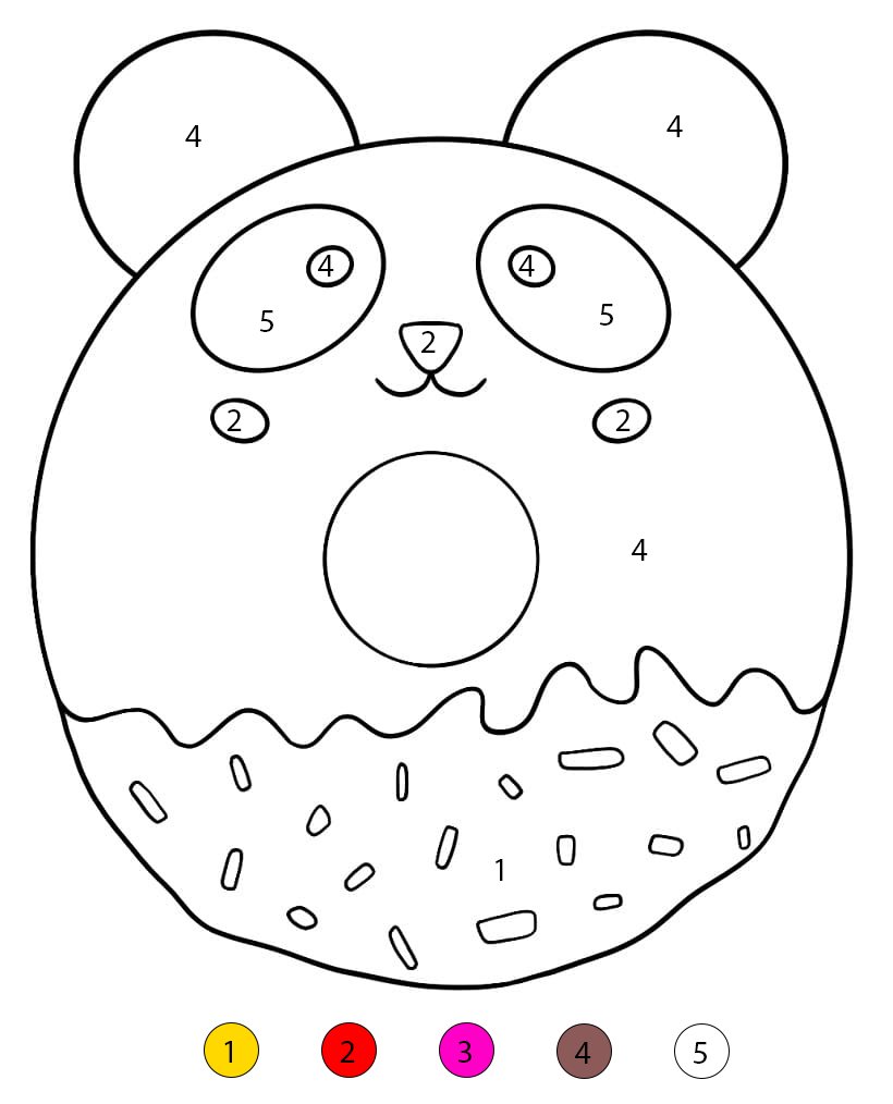 Panda Donut Color By Number