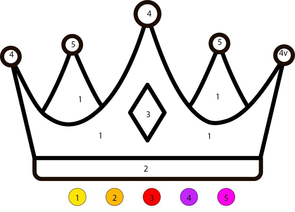 Princess Crown Color By Number