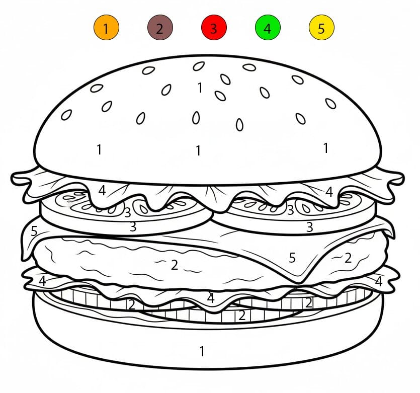 Hamburger Color By Number