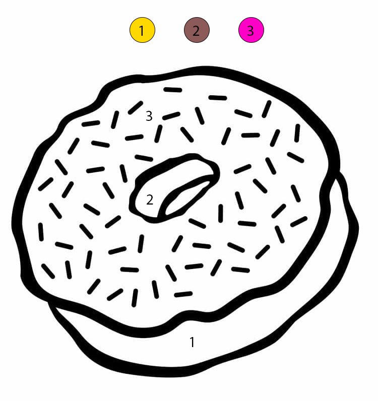Printable Donut Color By Number
