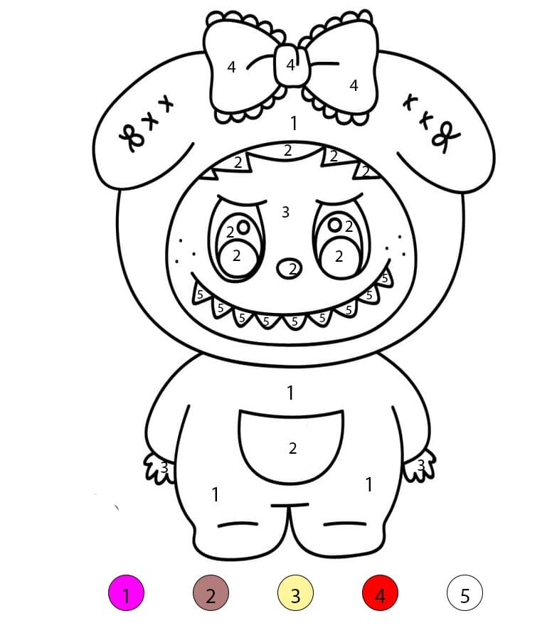 Printable Labubu Color By Number