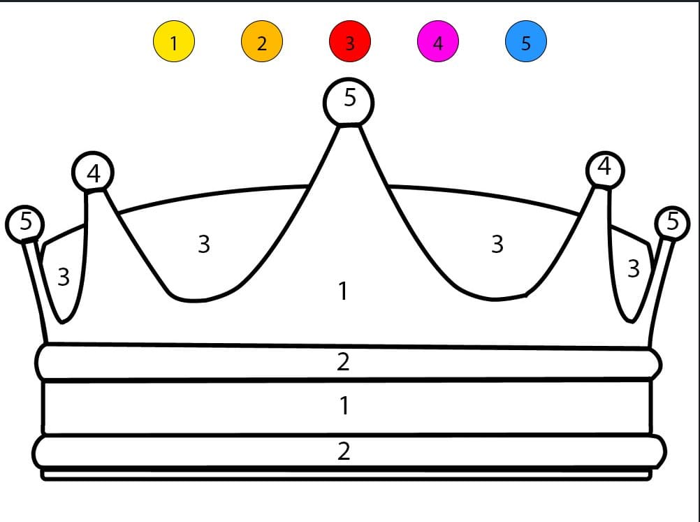 Royal Crown Color By Number