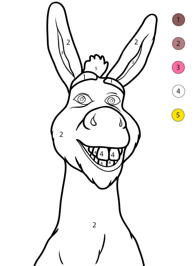 Shrek Donkey Color By Number