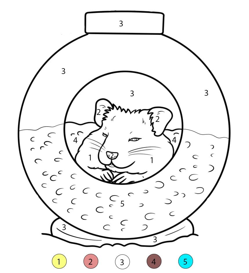 Simple Hamster Color By Number