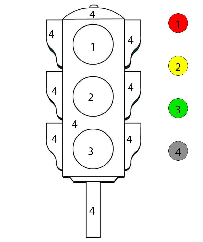 Simple Traffic Light Color By Number