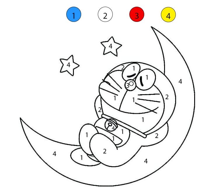 Sleeping Doraemon Color By Number